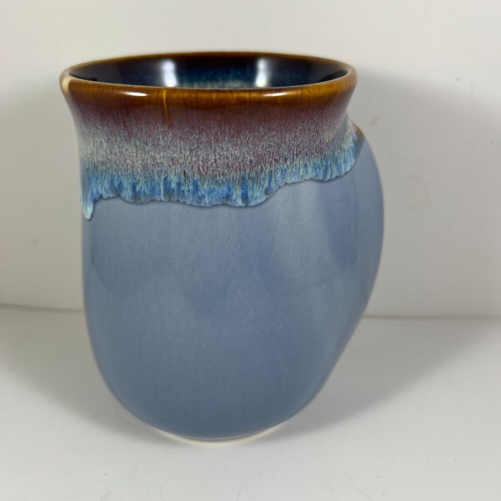 Handmade Ceramic Mug Blue & Brown Glaze Lead-Free Microwave/Oven/Dishwasher Safe - Picture 1 of 4